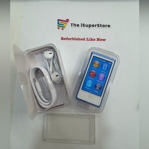 Apple iPod Nano 7th Generation 16GB Blue Refurbished + 1 YR Warranty